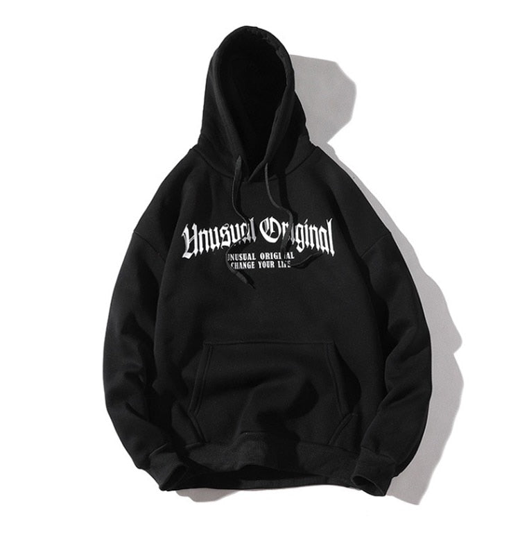 Men Letter Printed Hooded Pullover Sweatshirt Men High Street Fashion Hip Hop Hoodie Streetwear Clothing-1