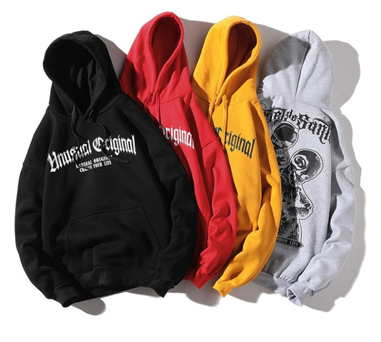 Men Letter Printed Hooded Pullover Sweatshirt Men High Street Fashion Hip Hop Hoodie Streetwear Clothing-2