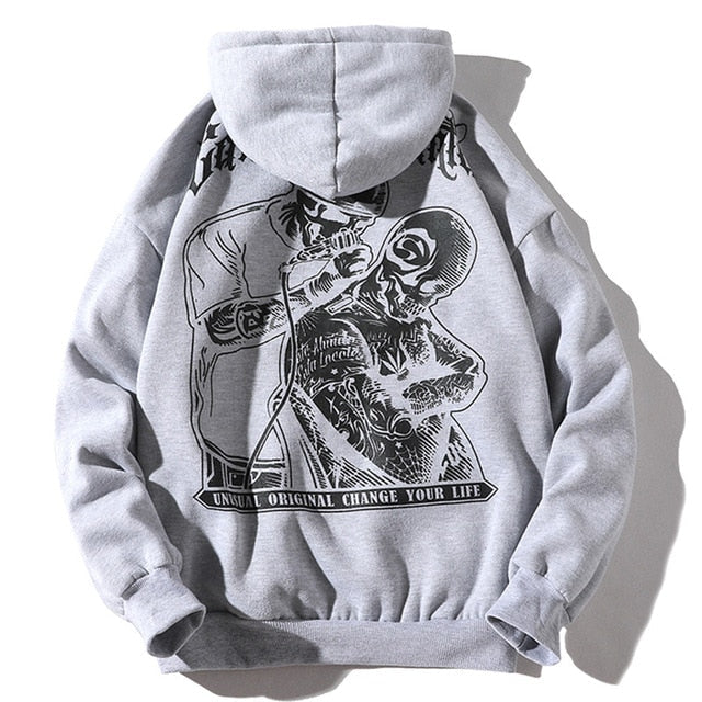 Men Letter Printed Hooded Pullover Sweatshirt Men High Street Fashion Hip Hop Hoodie Streetwear Clothing-8