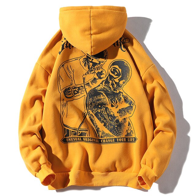 Men Letter Printed Hooded Pullover Sweatshirt Men High Street Fashion Hip Hop Hoodie Streetwear Clothing-5