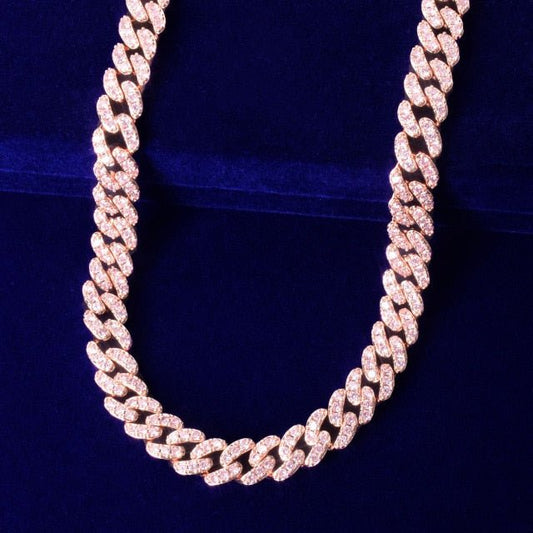 10mm Gold Miami Cuban Link Necklace Bling AAAA Zircon Charm Men's Hip Hop Chain Women Jewelry-0