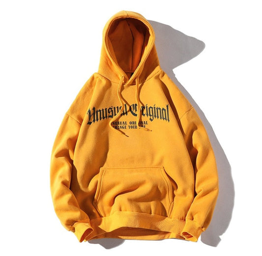 Men Letter Printed Hooded Pullover Sweatshirt Men High Street Fashion Hip Hop Hoodie Streetwear Clothing-0