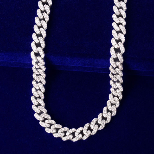 10mm Gold Miami Cuban Link Necklace Bling AAAA Zircon Charm Men's Hip Hop Chain Women Jewelry-5